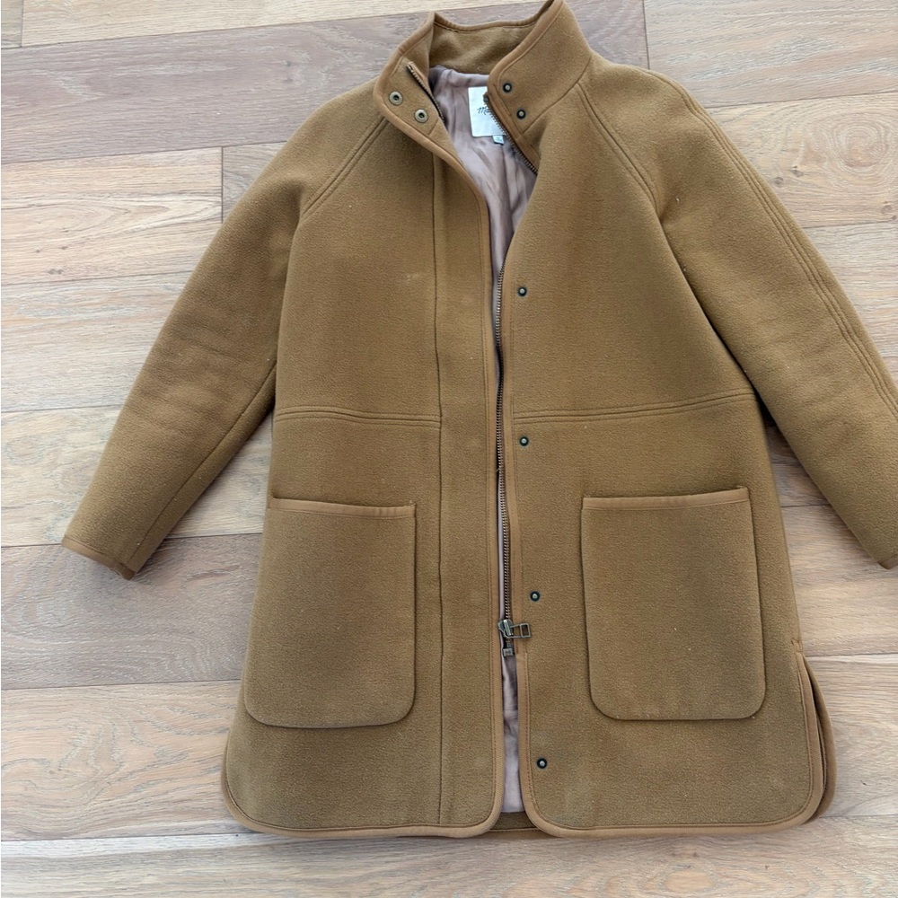 XS Madewell Tan Wool Coat with Pockets